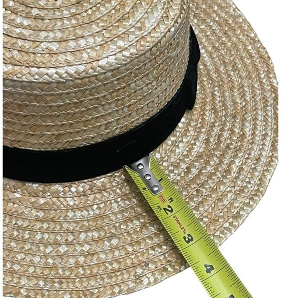 Lack of Color Black Velvet Band Natural Straw Sun Hat New - Picture 8 of 10